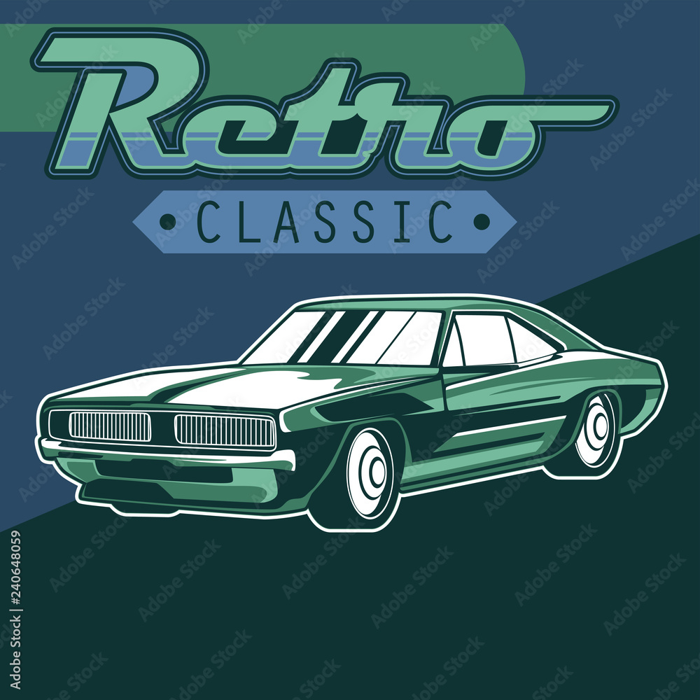 Fototapeta premium Original vector illustration of an American muscle car