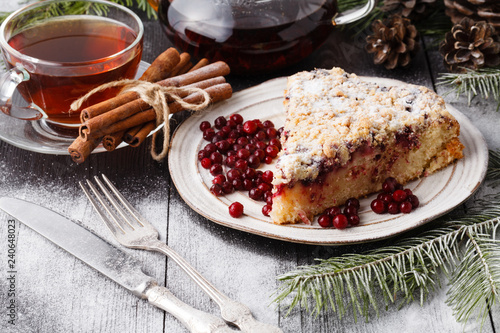 Traditional christmas Shtollen cake photo