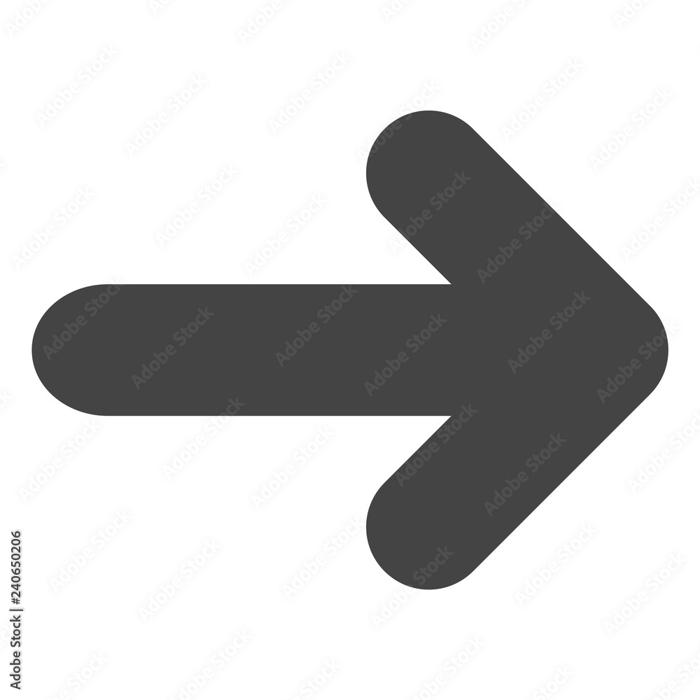 Arrow right vector icon on a white background. An isolated flat icon illustration of arrow right with nobody. Arrow right vector icon on a white background. An isolated flat icon illustration of arrow right with nobody.