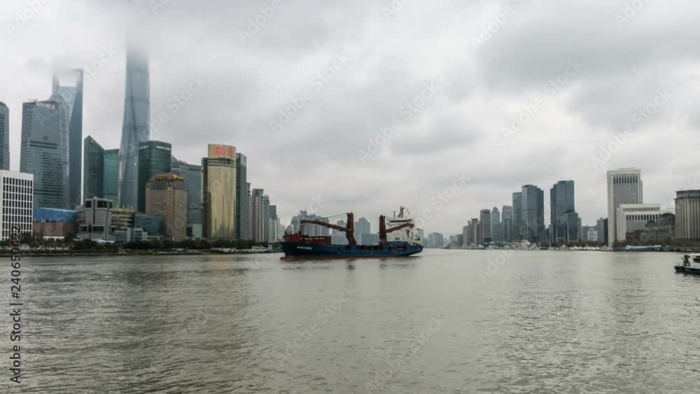 China Shanghai Bund Time lapse 4K 25 frames China Shanghai Bund Time lapse 4K 25 frames