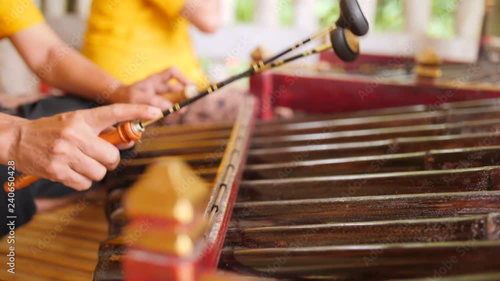 Traditional Balinese Music Instument Gamelan. Asian Musicians in