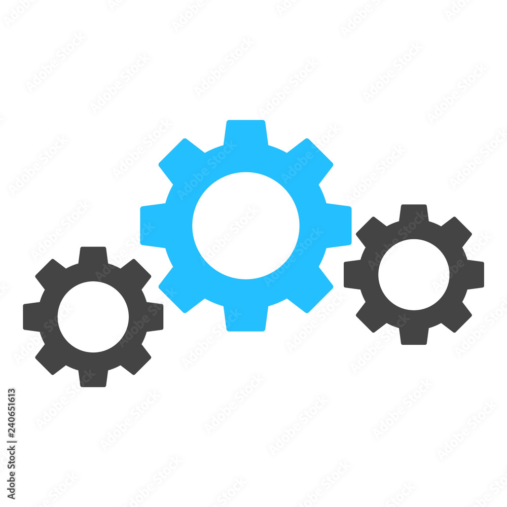 Gear transmission vector illustration on a white background. An isolated flat icon illustration of gear transmission with nobody. Gear transmission vector illustration on a white background. An isolated flat icon illustration of gear transmission with nobody.