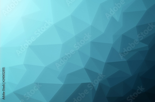 Turquoise colored polygon mosaic vector background. Abstract 3D triangular low poly style gradient background.