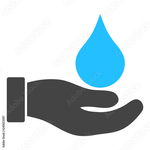 Water offer hand vector illustration on a white background. An isolated flat icon illustration of water offer hand with nobody.