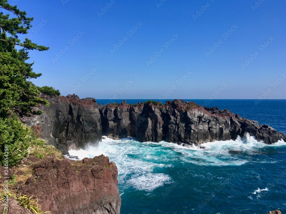 Cliff and Beautiful sea in Japan