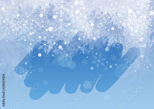 Winter frosted window background. Freeze and wind at the glass.