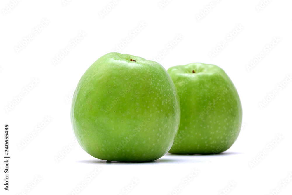 Green apples isolated on a white background. Green apples isolated on a white background.