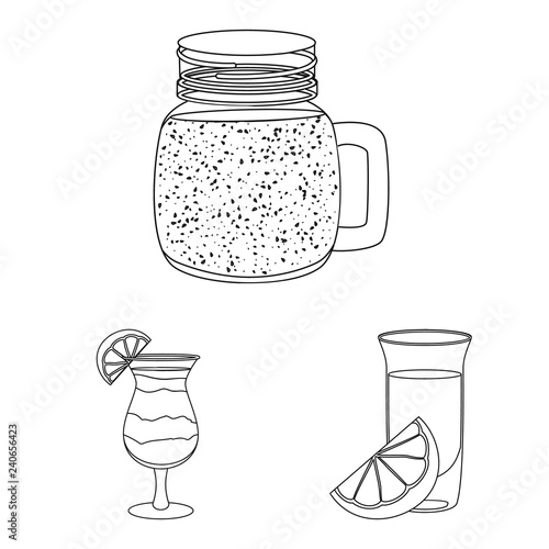 Vector design of drink and bar icon. Collection of drink and party stock symbol for web.