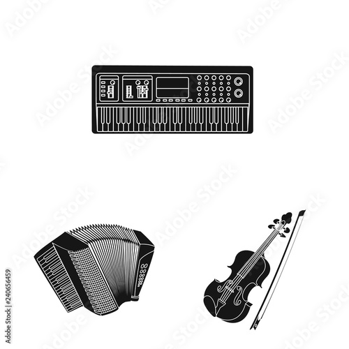 Vector illustration of music and tune symbol. Set of music and tool vector icon for stock.