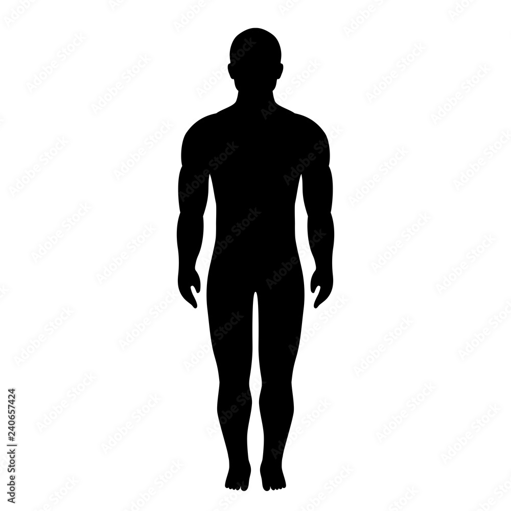 Athlete body silhouette vector icon Athlete body silhouette vector icon