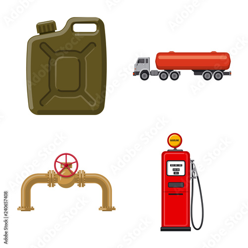 Vector design of oil and gas logo. Collection of oil and petrol vector icon for stock.