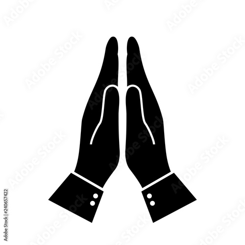 Indian namaste hands greeting icon