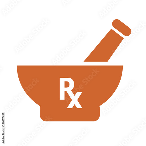 Pharmacy mortar vector icon