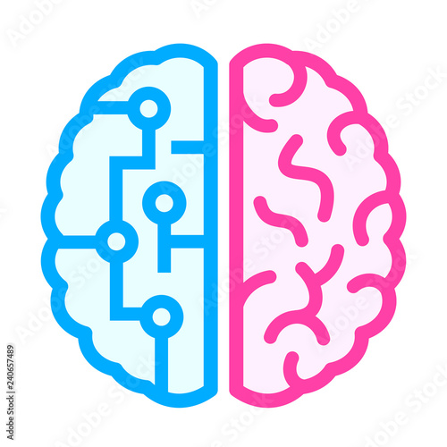 Left and right brain difference icon