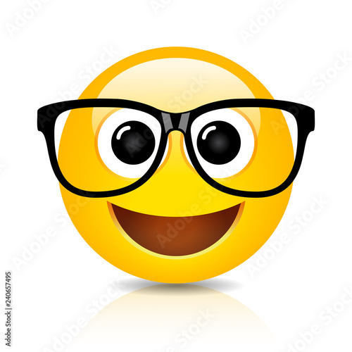 Happy nerd emoji