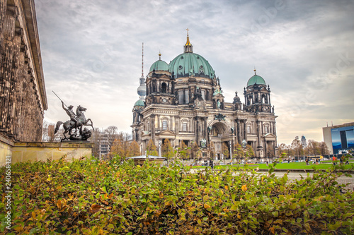 The majestic Berlin Cathedral, the building and the dome of the Protestant Cathedral in Berlin, Germany.