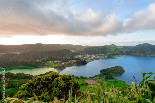 Fototapeta Naklejka Na Ścianę i Meble -  Beautiful View over Sete Cidades Lake, Azores
