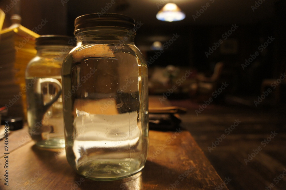 Water in Mason Jars Water in Mason Jars