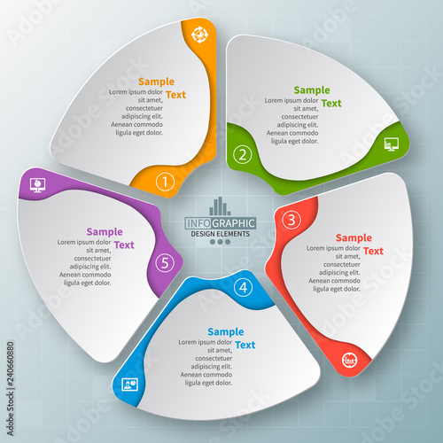 Abstract 3D Paper Infographics. Business template .Vector illustration