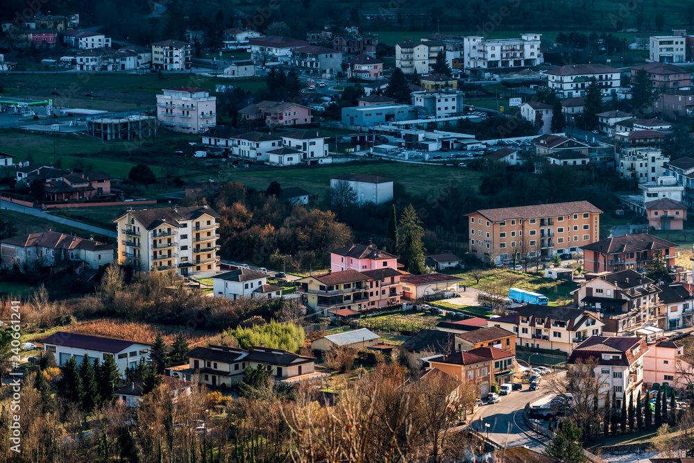 winter overview Italian village of Atina in Lazio region