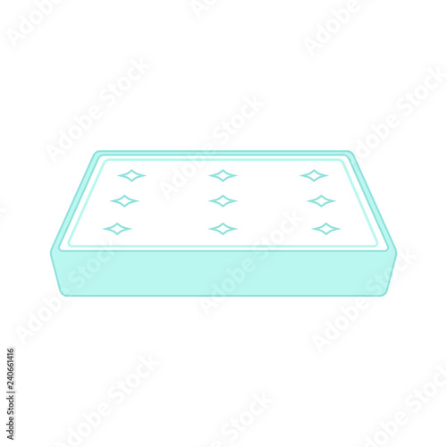 Padded orthopedic double bed mattress with modern soft foam and cotton cover for comfortable healthy sleeping in correct position - isolated vector illustration in flat style.