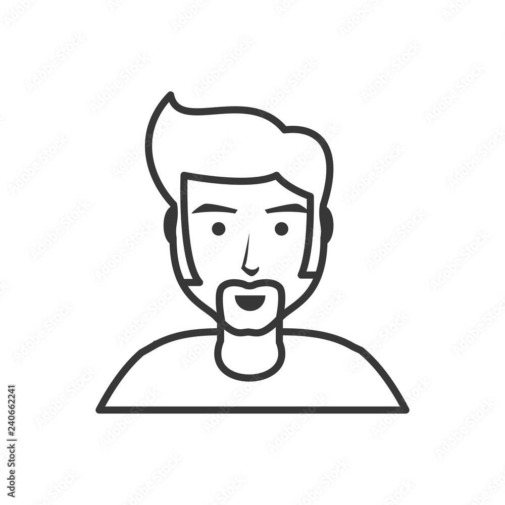 young man with beard avatar character