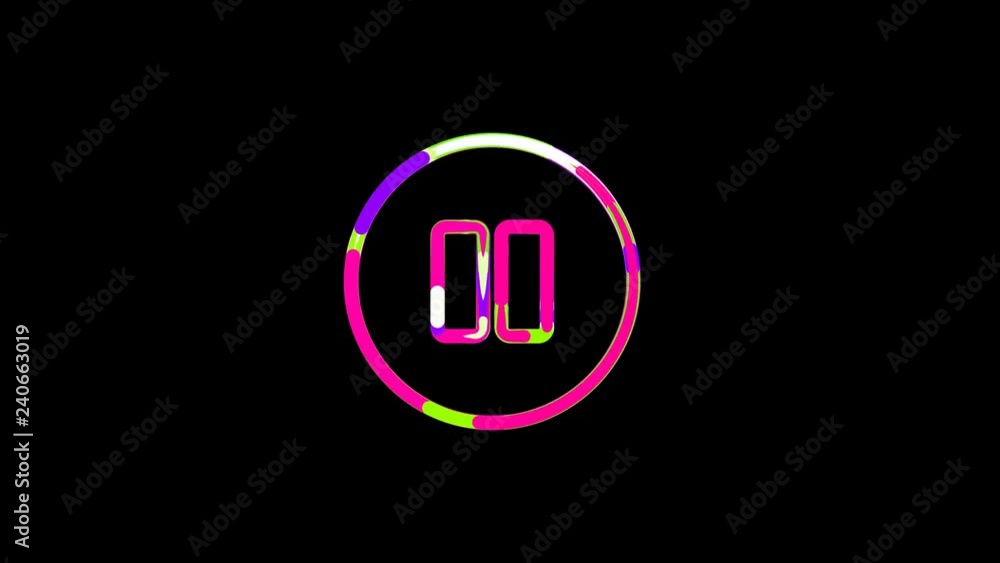 Circles gather in symbol pause circle. After it crumbles in a line and moves to the camera. Alpha channel black Circles gather in symbol pause circle. After it crumbles in a line and moves to the camera. Alpha channel black