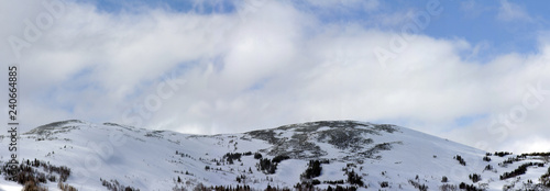 panoramic view over mountains in winter