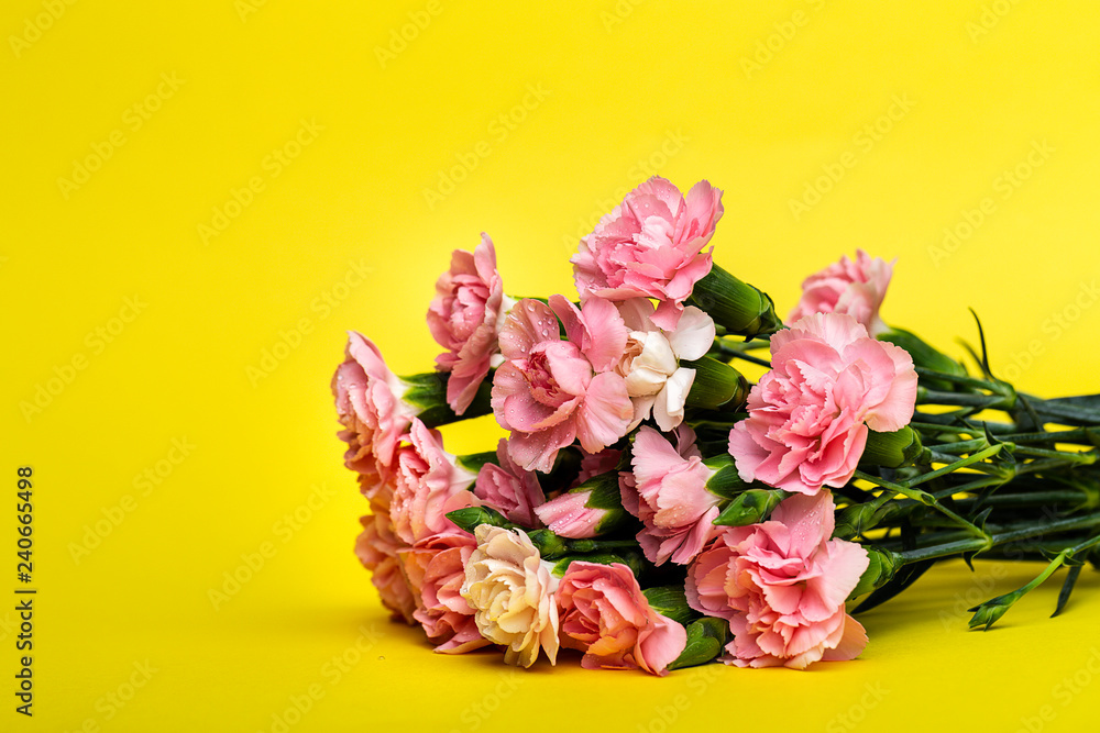 Obraz premium bouquet of pink carnations flowers