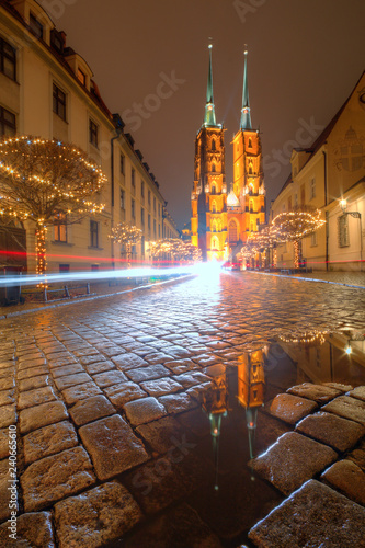 Cathedral in the historic part of the city. Wroclaw, Poland.