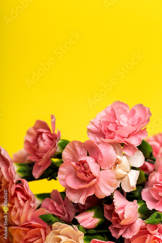 Fototapeta Naklejka Na Ścianę i Meble -  bouquet of pink carnations flowers