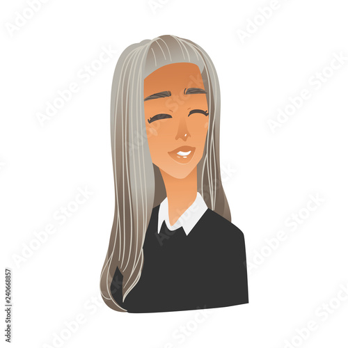 Upset offended young woman in flat cartoon style isolated on white background - vector illustration of frustrated female character, human unsatisfied and displeased face negative expression.