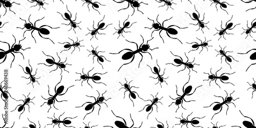 Black ant seamless pattern