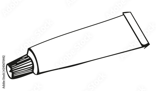 Tube. Outline. Sketch-Style Icon. Symbol. Sign. Stock Vector Illustration. Transparence. White Isolated.