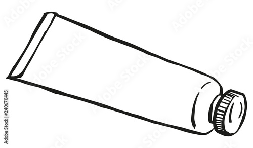 Tube. Outline. Sketch-Style Icon. Symbol. Sign. Stock Vector Illustration. Transparence. White Isolated.