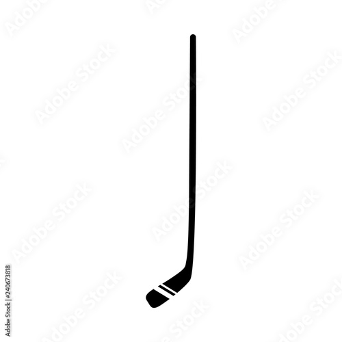 Vector ice hockey silhouette stick icon. Professional team sport equipment for outdoor leisure activity. Wooden tool for championships and club logos. Isolated illustration