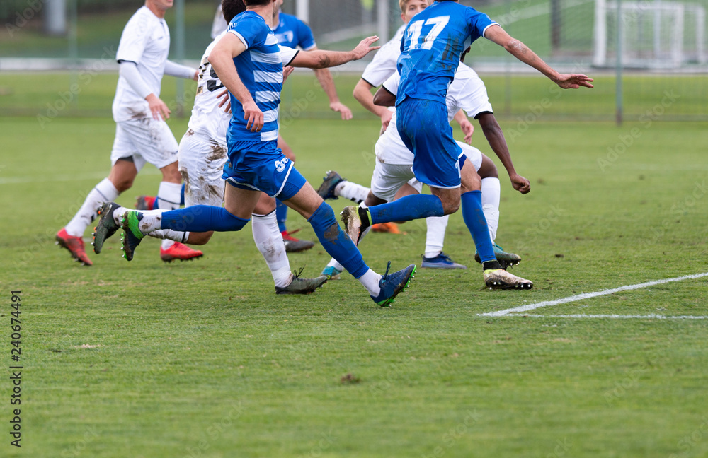 soccer football players  team competition in the sport stadium