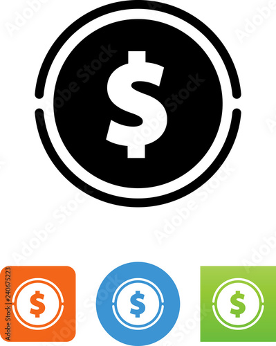 American Dollar Coin Icon - Illustration