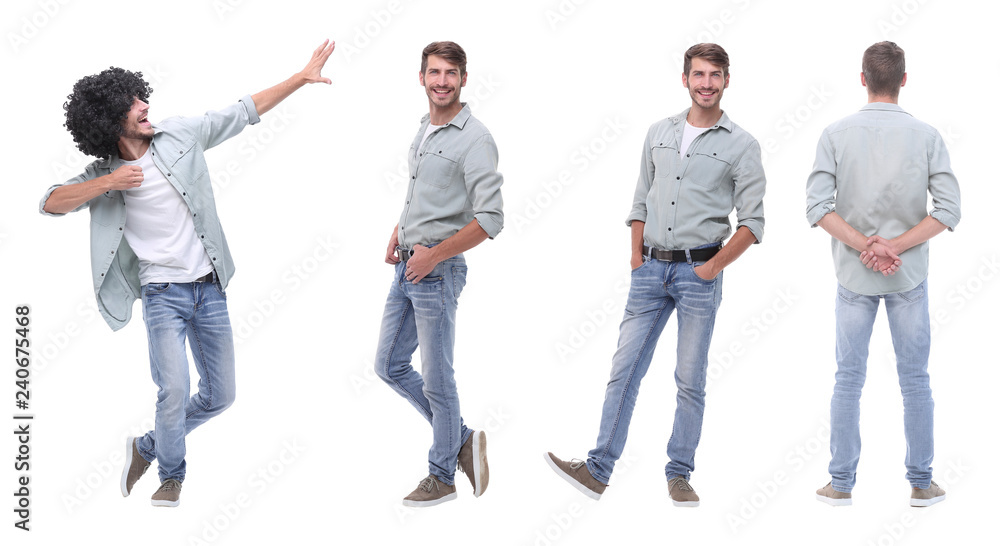 Fototapeta premium collage doctor and young man isolated on white