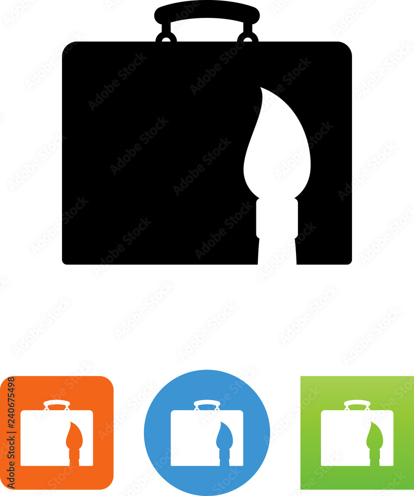 Artist Portfolio With Paintbrush Icon - Illustration Artist Portfolio With Paintbrush Icon - Illustration