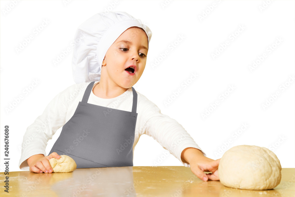 funny happy caucasian girl preparing flour dough to baking in kitchen funny happy caucasian girl preparing flour dough to baking in kitchen