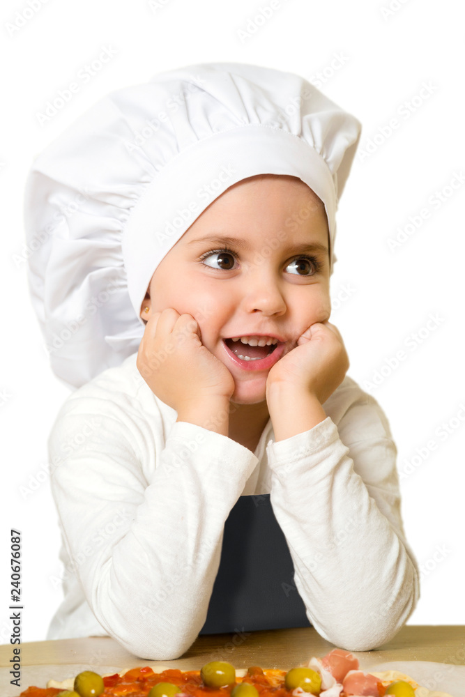 happy funny caucasian girl preparing flour dough to baking in kitchen happy funny caucasian girl preparing flour dough to baking in kitchen