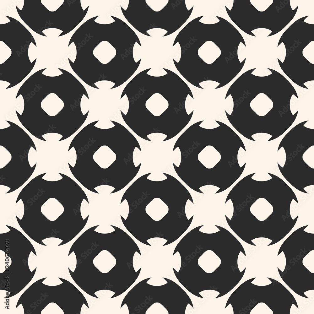 Fototapeta premium Vector seamless pattern in oriental style. Simple monochrome geometric ornament