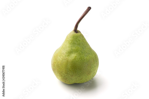 Green pear isolated on a white background