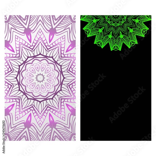Floral Mandala Pattern. Vector Flyer Oriental Design.