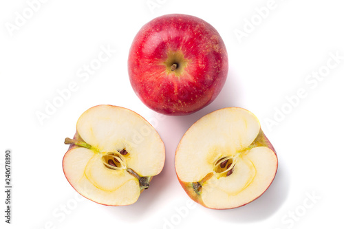 Gala apples slice over white background