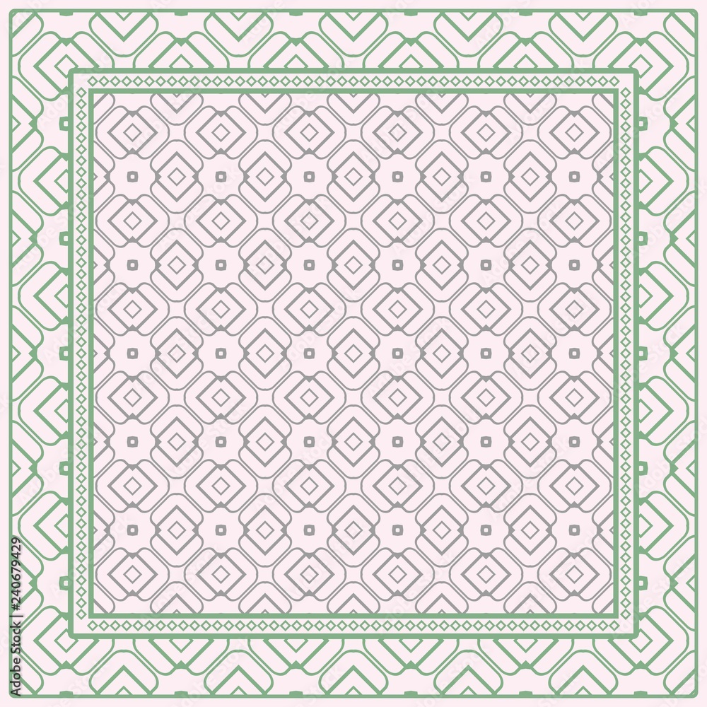 Bandanna Print With Geometric Pattern. Vector Illustration. For Fabric, Textile, Bandana, Scarg, Print. Bandanna Print With Geometric Pattern. Vector Illustration. For Fabric, Textile, Bandana, Scarg, Print.