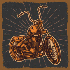 Keuken achterwand Voor hem Amerikaanse custom motor illustratie  © artmarsa