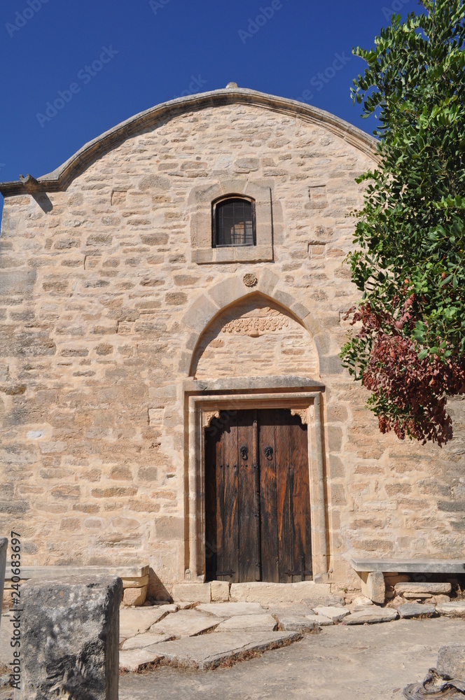 The beautiful Orthodox Old Church of Panagia Diakinousa in Cyprus