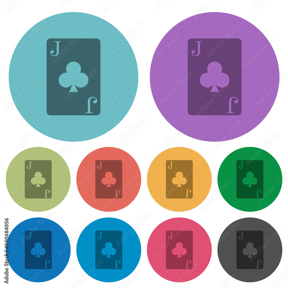 Jack of clubs card color darker flat icons Jack of clubs card color darker flat icons